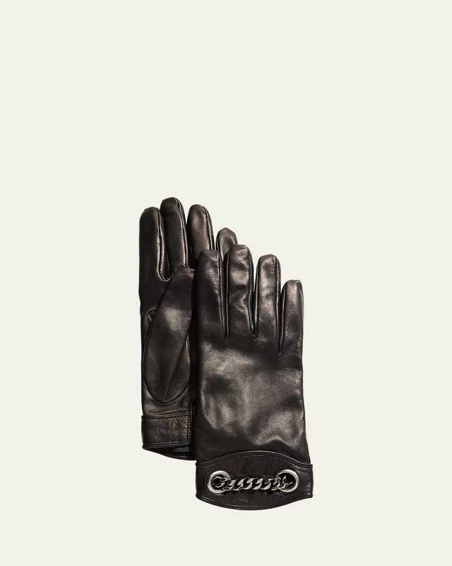Chain Leather Gloves